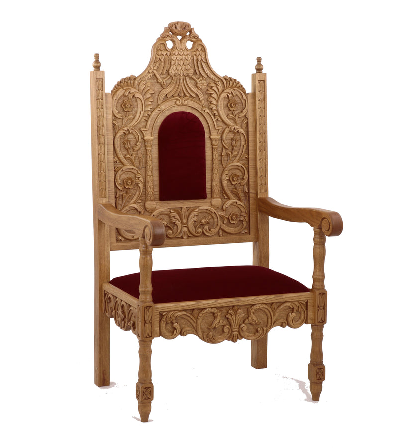 Carved Wooden Church Armchair