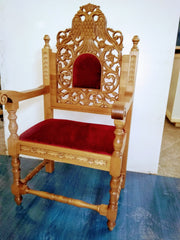 Carved Wooden Church Armchair