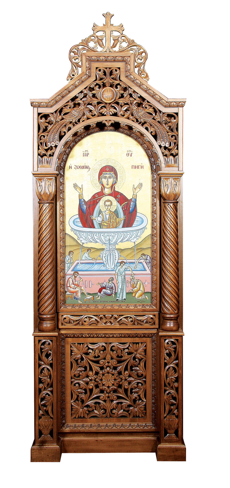 ხის მოჩუქურთმებული ხატის სტენდი