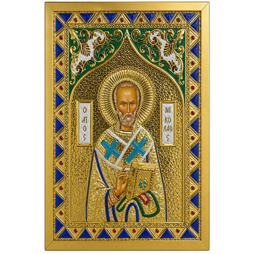 Σκαλιστή Εικόνα Χρυσό Σμάλτο — Σχέδιο 1151C — 75 × 55 cm