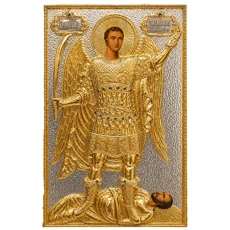 Icoană sculptată – bicoloră, model 1152A — 60 × 40 cm