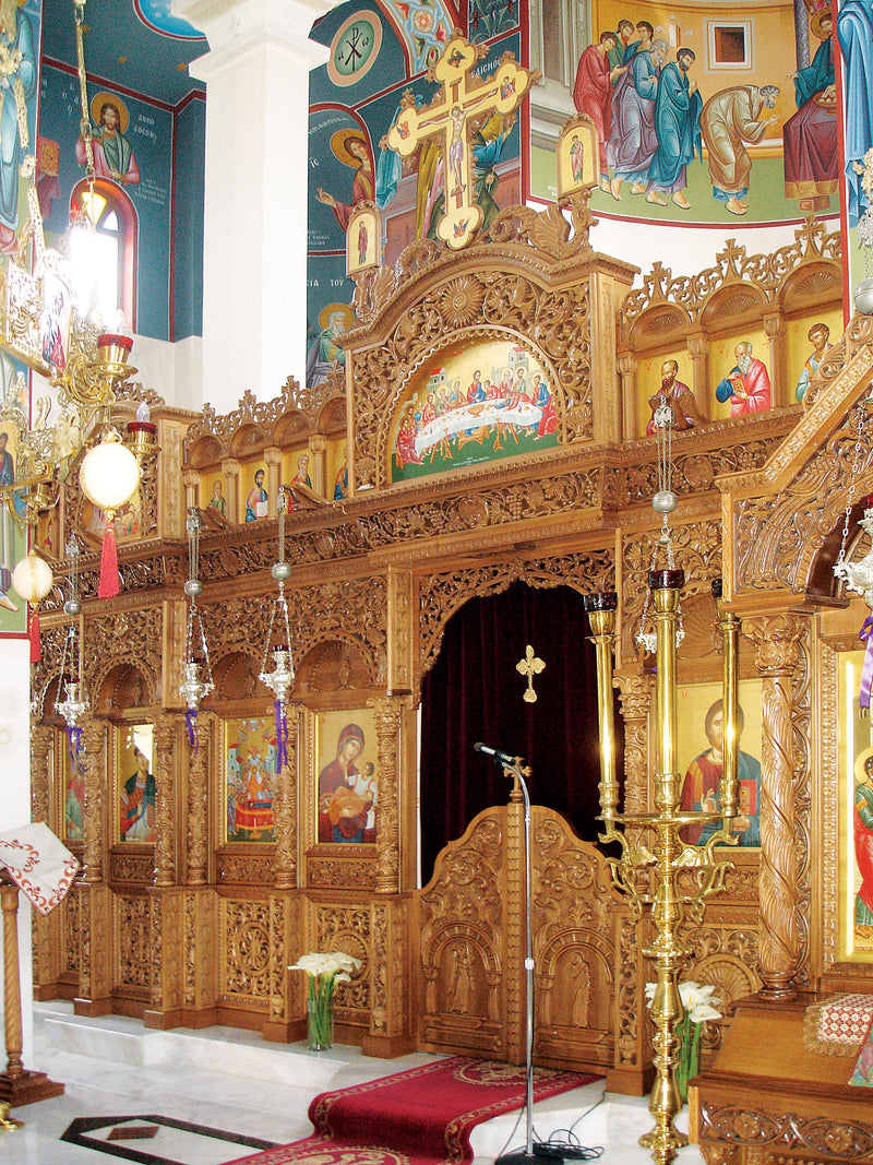 Փայտափոր ուղղափառ եկեղեցու սրբապատկերներով խորանապատնեշ