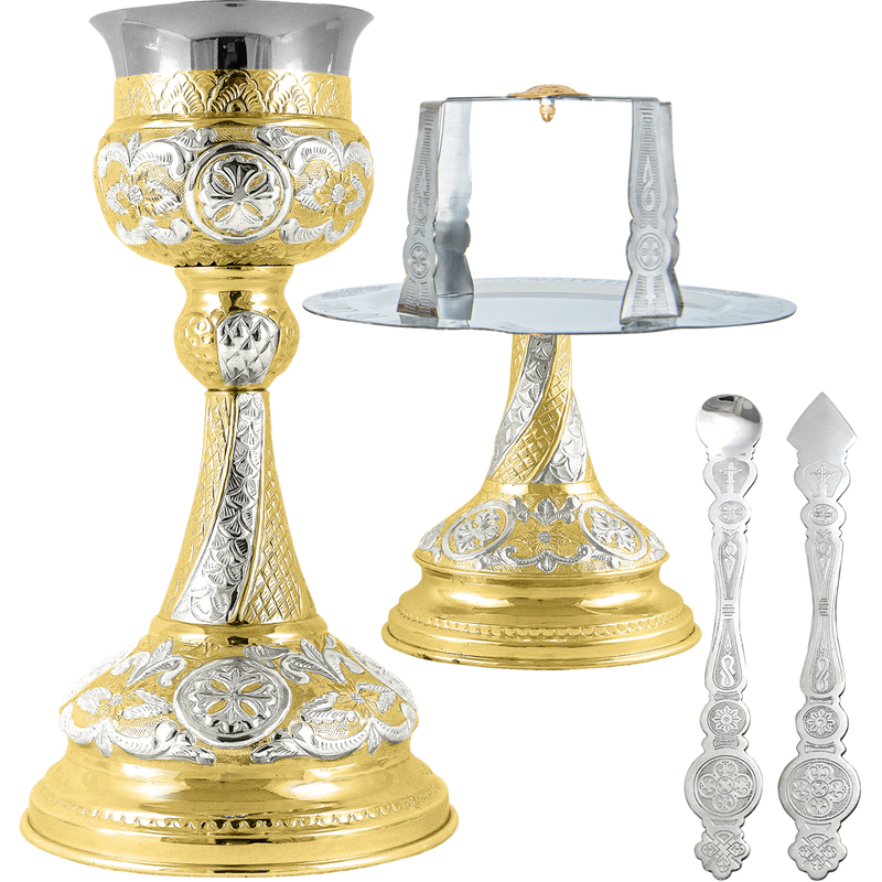 New Byzantine Two-Tone Chalice Set — 18 × 18 × 32 cm / 500ml