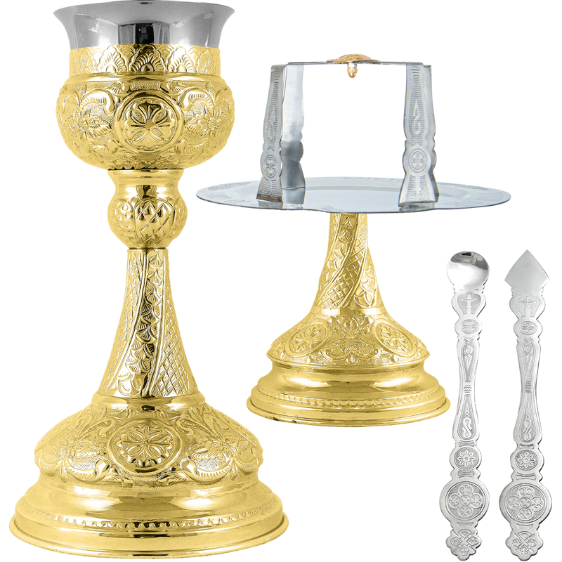 New Byzantine Gold-Plated Chalice Set