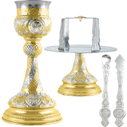 New Byzantine Two-Tone Chalice Set — 16 × 16 × 30 cm / 350ml
