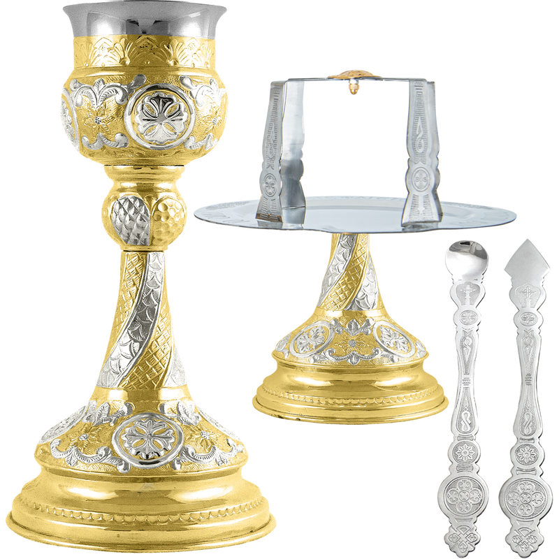 New Byzantine Two-Tone Chalice Set — 16 × 16 × 30 cm / 350ml
