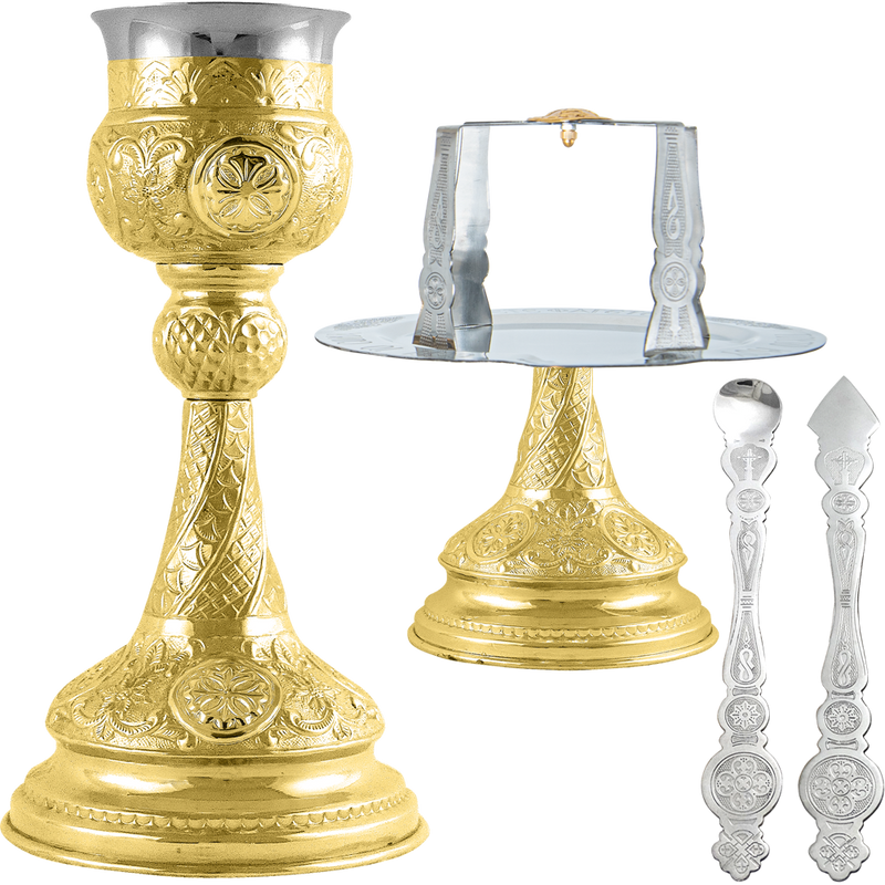 New Byzantine Gold-Plated Chalice Set