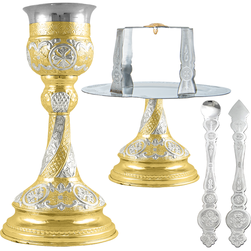 New Byzantine Two-Tone Chalice Set — 13 × 13 × 28 cm / 250ml