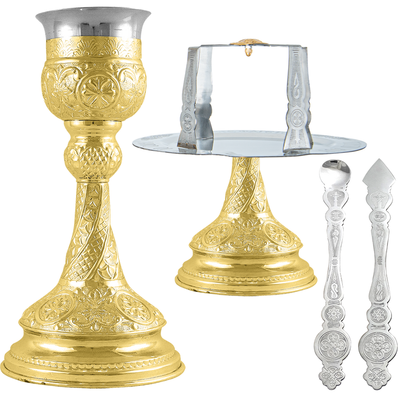 New Byzantine Gold-Plated Chalice Set