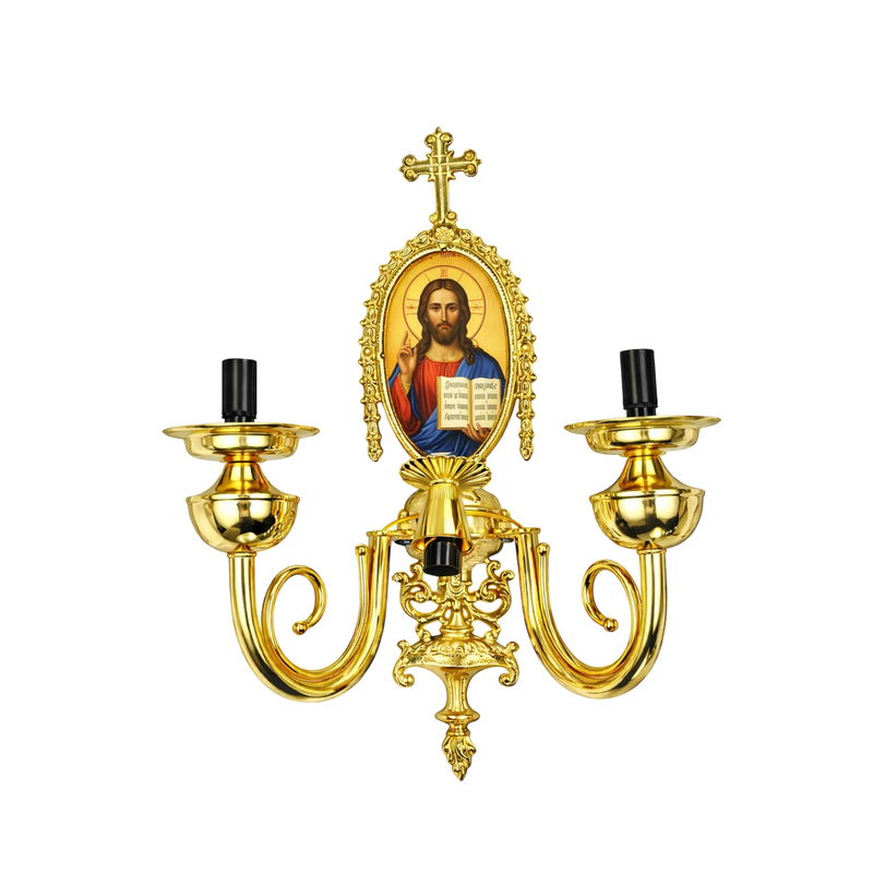 Стенен аплик тръбен, златист