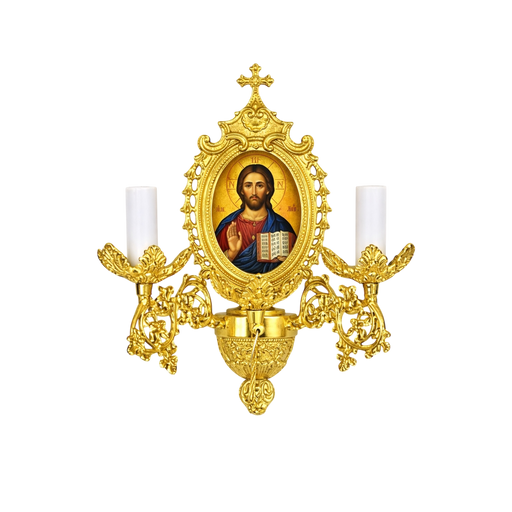 Aplica de perete cu design tip ramă — culoare auriu