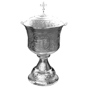 Baptismal Font – Silver-Tone with Carved Decoration