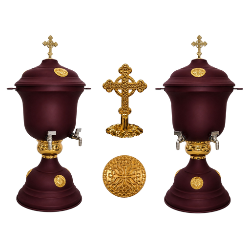 Baroque Holy Water Font A — Gold Tone