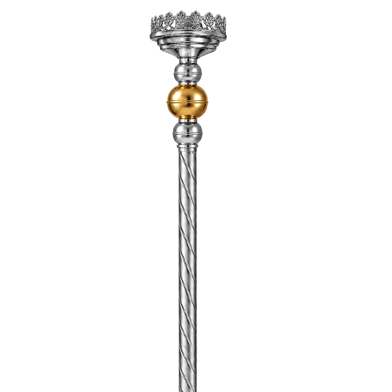 Processional Candle Holder (Ntoltsa) — Silver-Tone