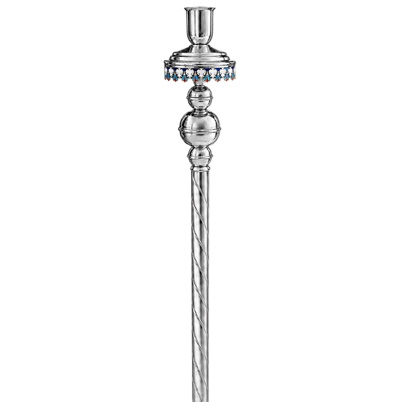 Processional Candle Holder (Ntoltsa) — Silver-Tone