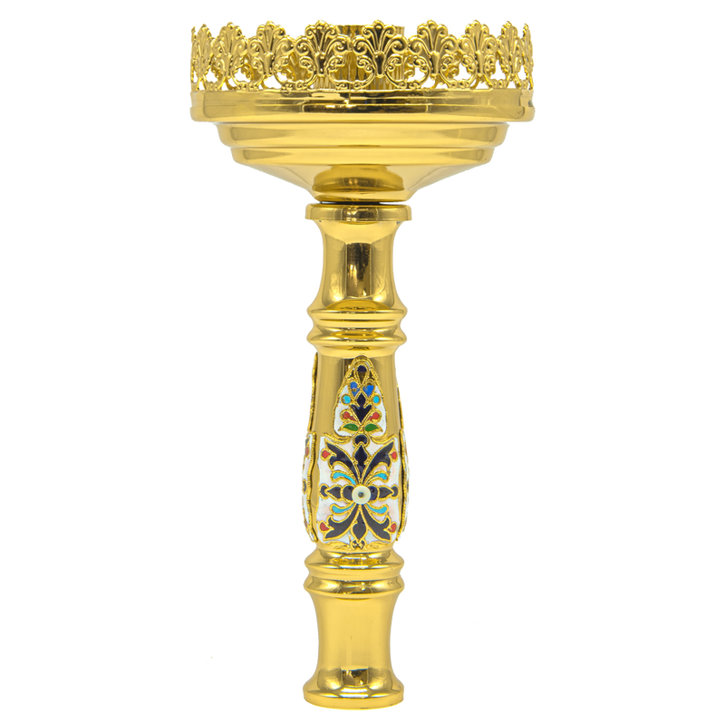 Child-Size Candle Holder (Ntoltsa) — Gold-Tone with Enamel