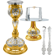 Set potir bizantin două culori — 15 × 15 × 29 cm / 350ml