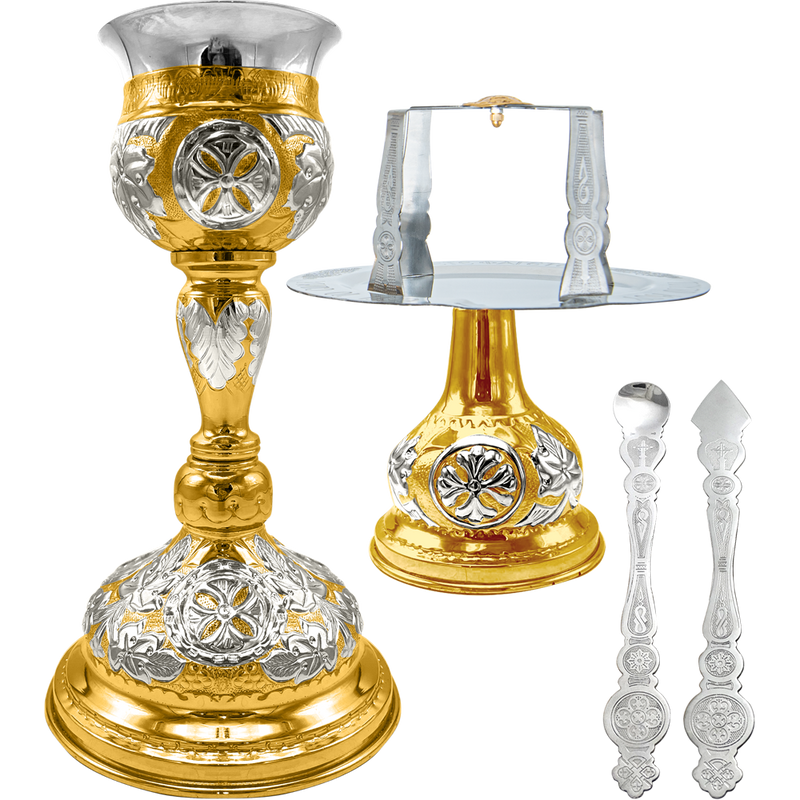 Set potir bizantin două culori — 15 × 15 × 29 cm / 350ml