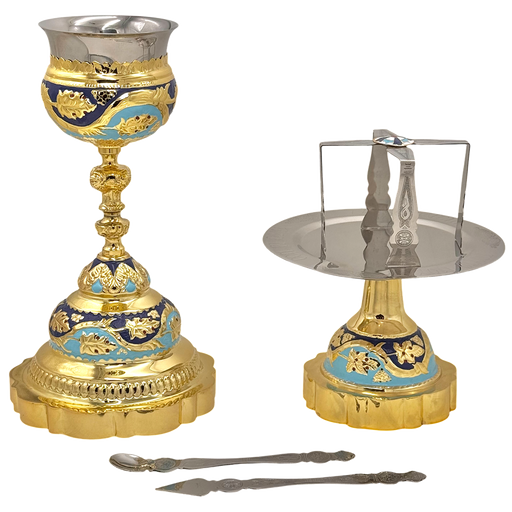 Комплет светих сасуда византијски златне боје емајл — 17 × 17 × 31 cm / 500ml