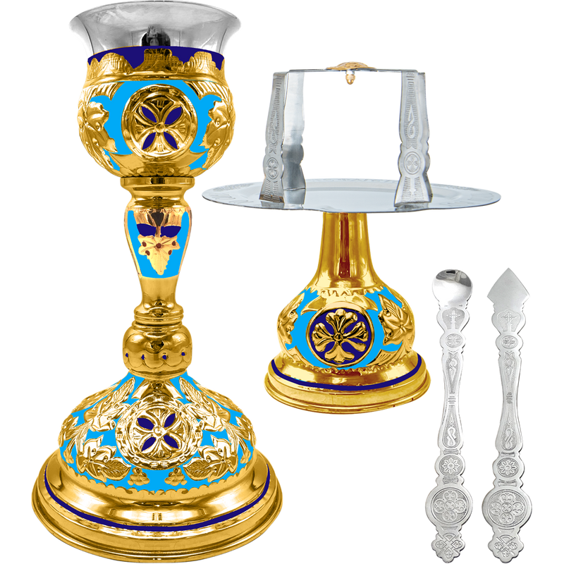 Комплет светих сасуда византијски златне боје емајл — 15 × 15 × 29 cm / 350ml