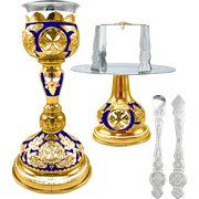 Комплет светих сасуда византијски златне боје емајл — 13 × 13 × 27 cm / 250ml