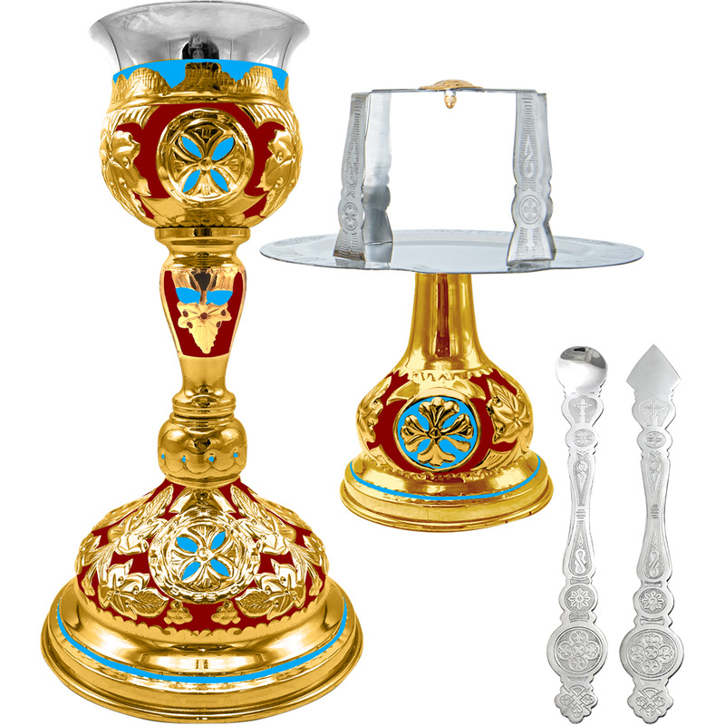 Комплет светих сасуда византијски златне боје емајл — 15 × 15 × 29 cm / 350ml