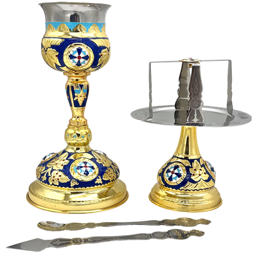 Комплет светих сасуда византијски златне боје емајл — 17 × 17 × 31 cm / 500ml