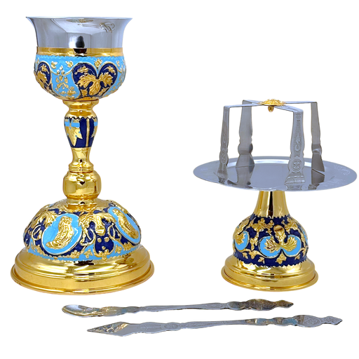 Комплет светих сасуда византијски златне боје емајл — 17 × 17 × 31 cm / 500ml