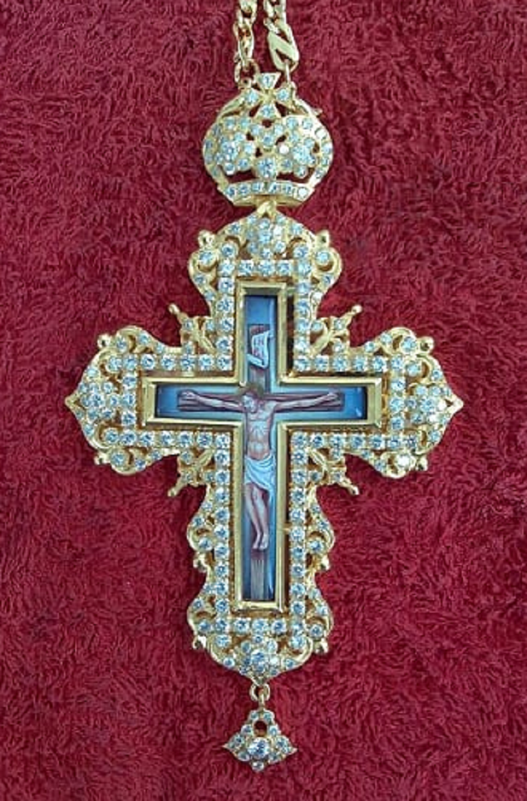 Cruce pectorală din argint, cruce pectorală, ortodoxă grecească, Agritelis Obiecte Bisericești