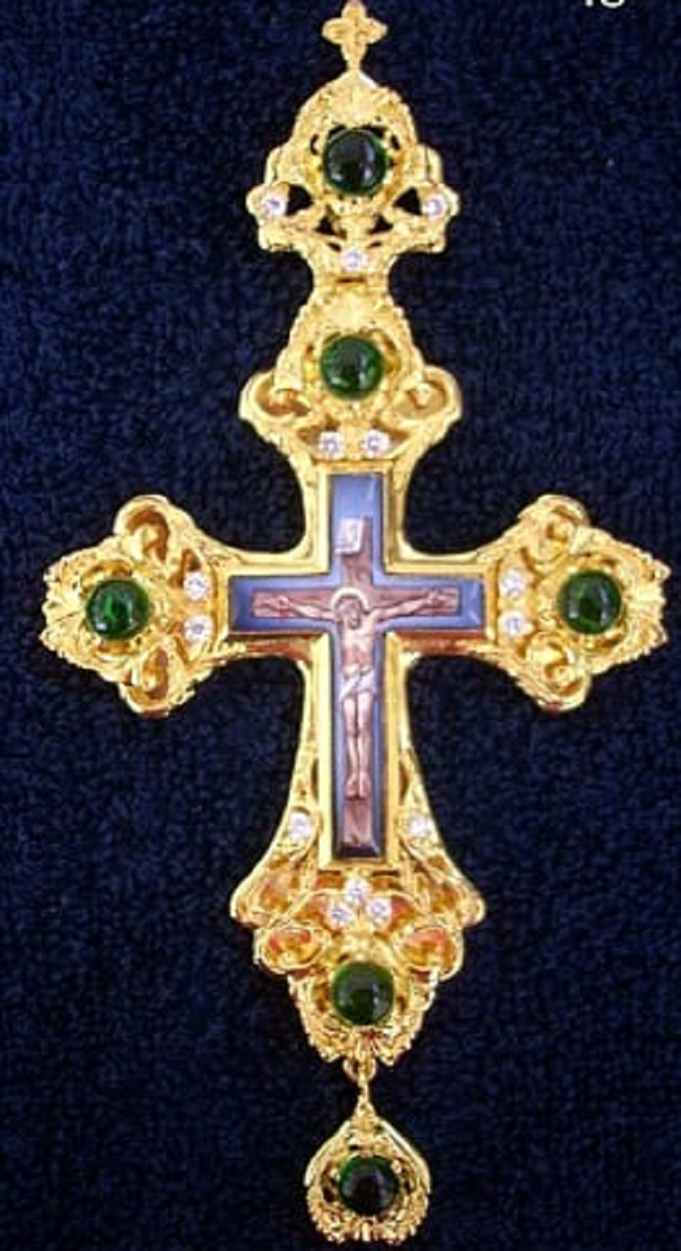 Cruce pectorală din argint, cruce pectorală, ortodoxă grecească, Agritelis Obiecte Bisericești