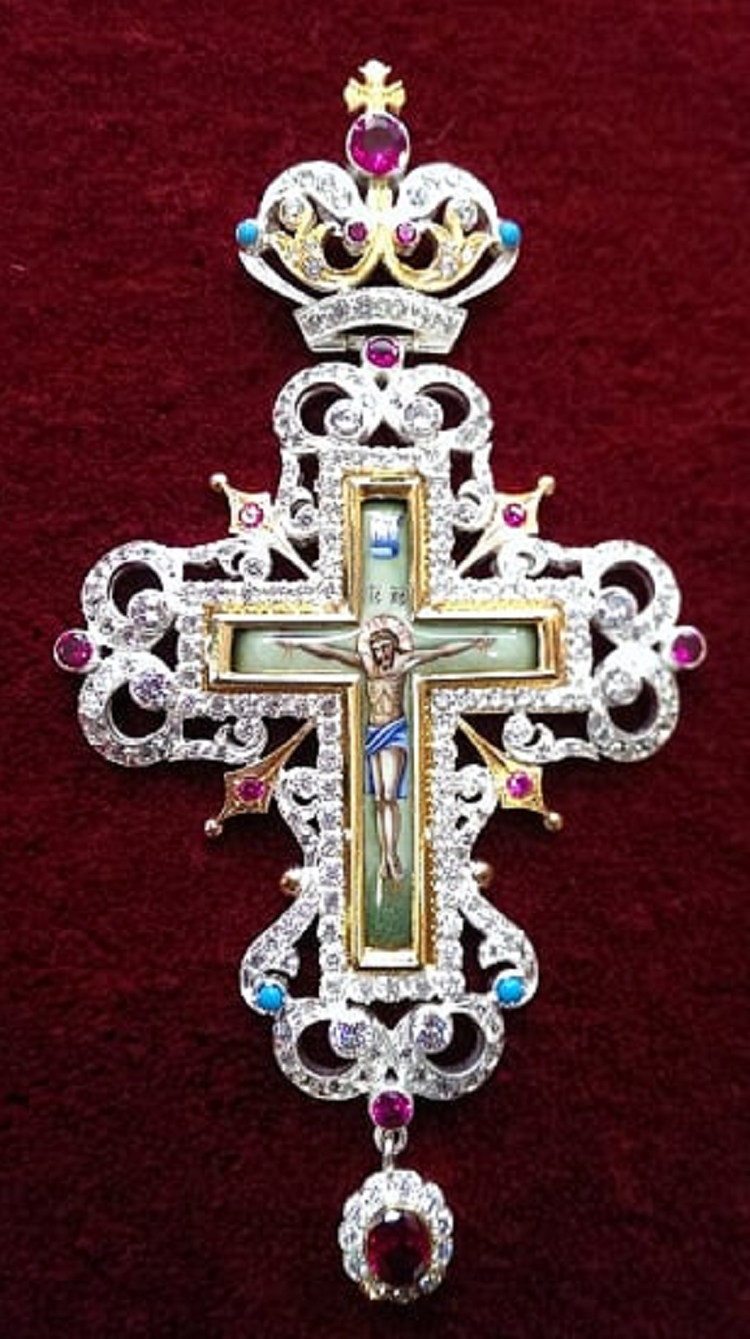 Silver Pectoral Cross, Pectoral Cross, Greek Orthodox, Agritelis Church Supplies