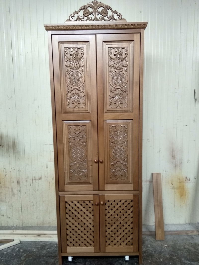 Carved Wooden Prothesis Cabinet