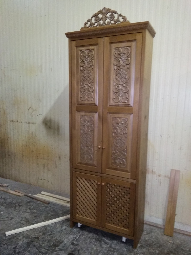 Carved Wooden Prothesis Cabinet