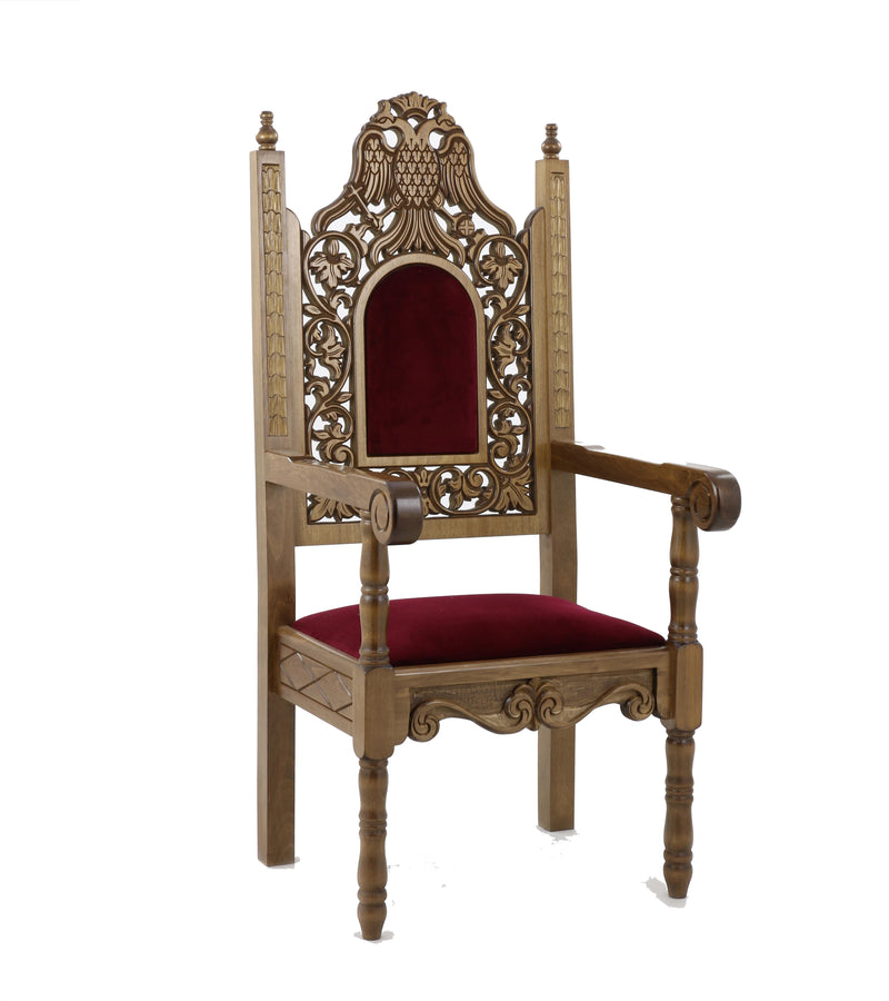 Carved Wooden Church Armchair