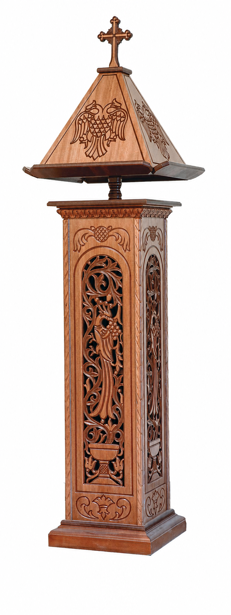 Carved Wooden Lectern Pedestal