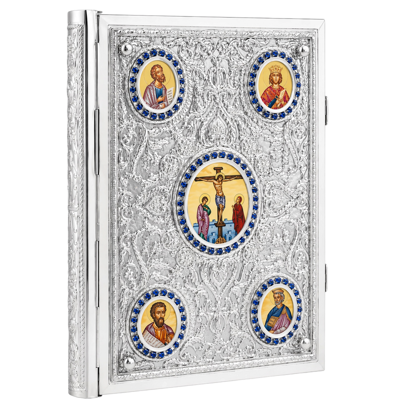 Silver-Tone Gospel Book with Diamond Pattern