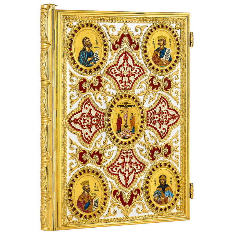 Extra-Large Gospel Book with Red Enamel — 33 × 4 × 45 cm