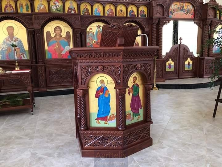 Амвон, резбарен, липа, храст, Αγριτέλης, црквени предмети, ieraskevi.com