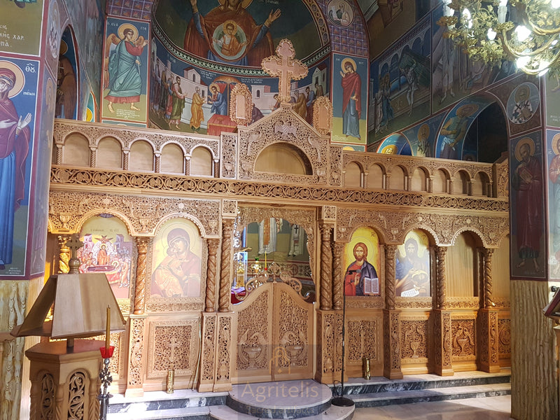 Иконостас, резбарен, липа, храст, Αγριτέλης, црквени предмети, ieraskevi.com
