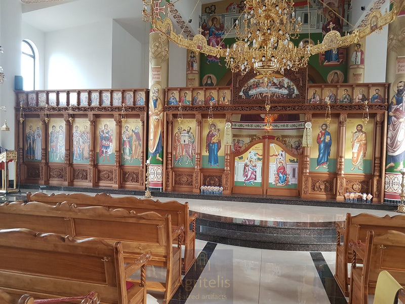 Иконостас, резбарен, липа, храст, Αγριτέλης, црквени предмети, ieraskevi.com