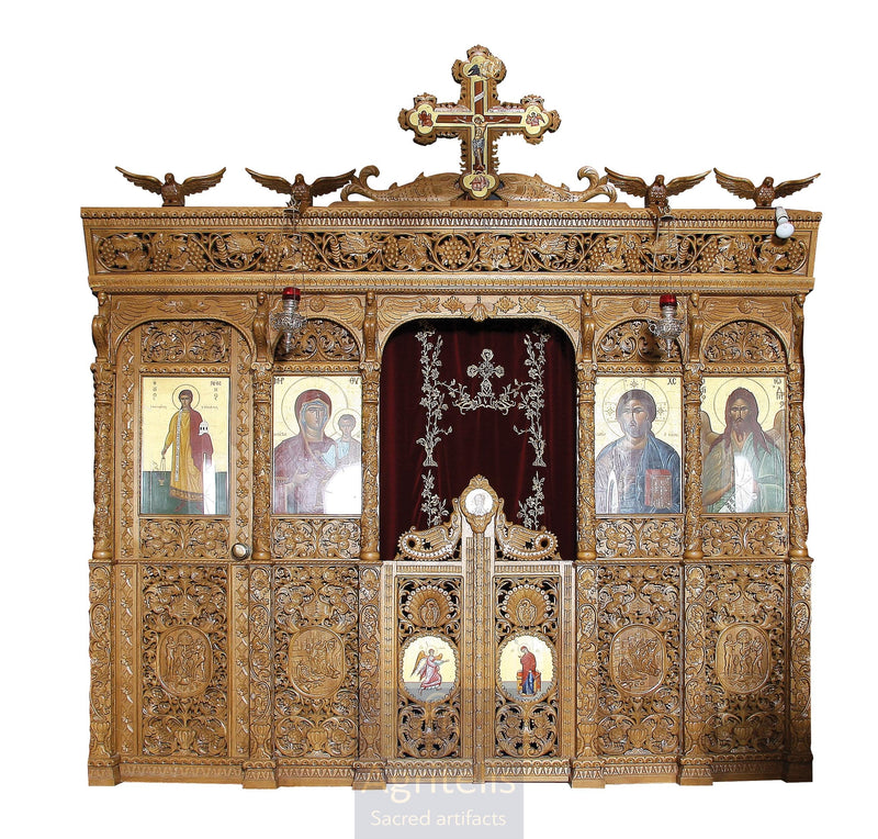 Іконостас, різьблений, липа, дуб, Αγριτέλης, церковне, ieraskevi.com