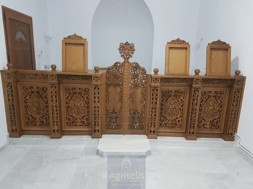 Σολέας, Ξυλόγλυπτο, Φλαμούρι, Δρυς, Αγριτέλης, Εκκλησιατικά, ieraskevi.com