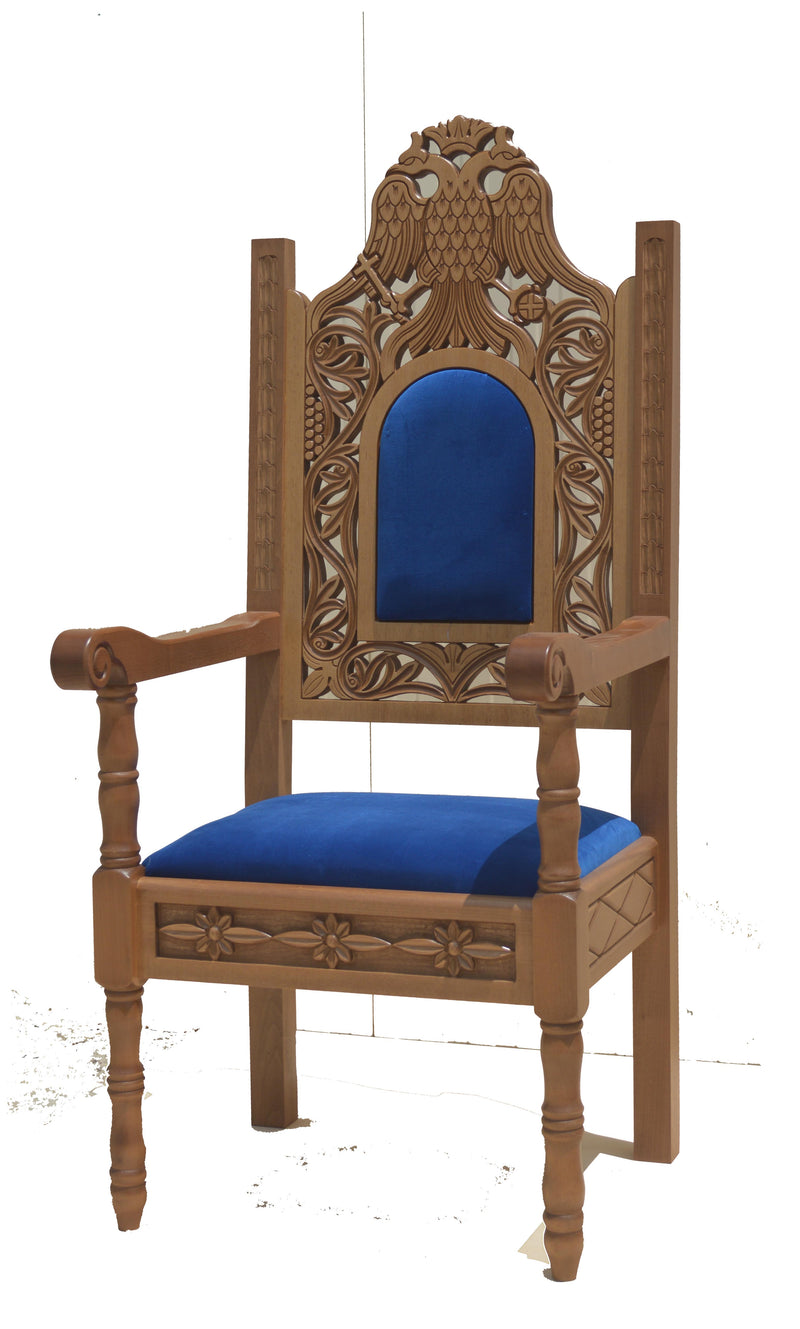 Carved Wooden Church Armchair