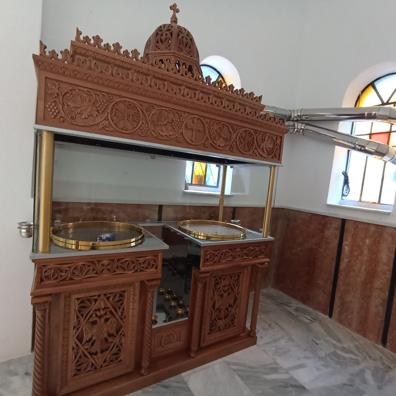 Різьблений дерев'яний поглинаючий церковний підсвічник — А 316