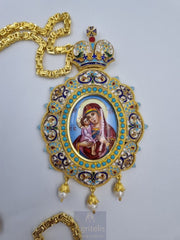 Engolpion din argint masiv placat cu aur 24K