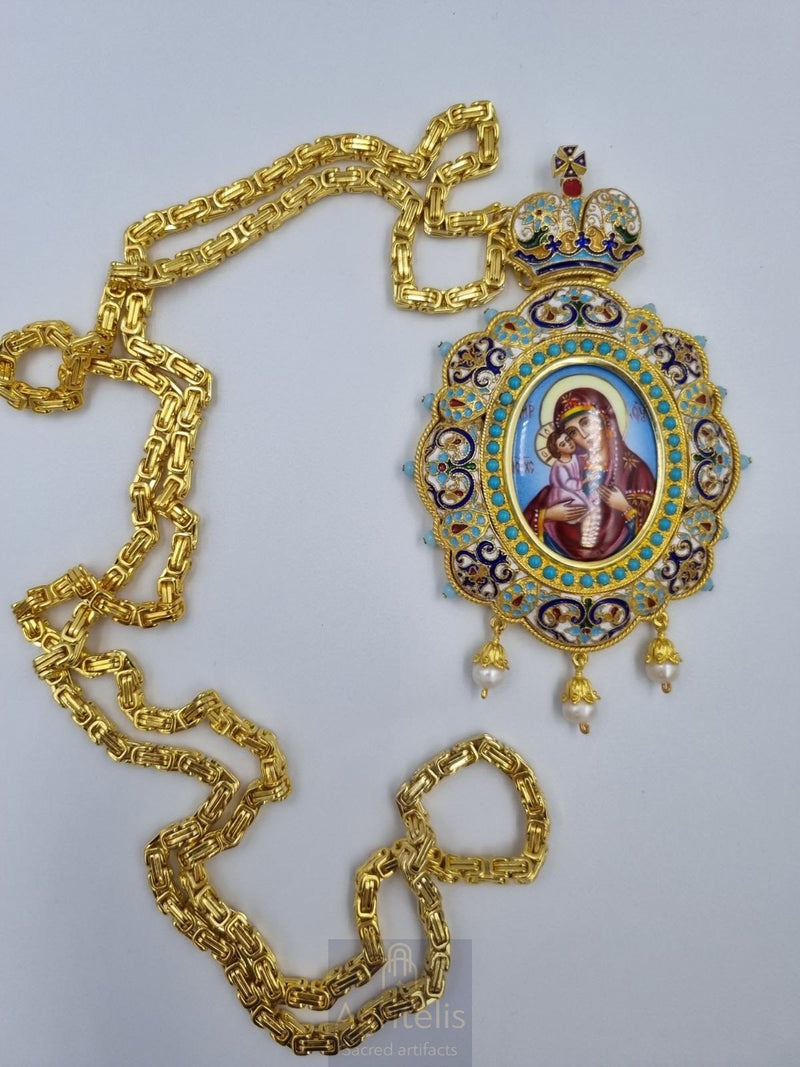 Engolpion din argint masiv placat cu aur 24K