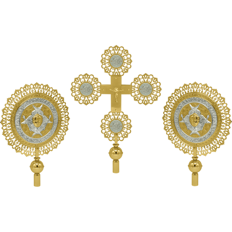 Openwork Processional Fan Set B — Two Tone