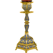 Candelă veșnică cu email și filigran — 22×22×45 cm
