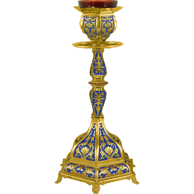 Candelă veșnică cu email și filigran — 22×22×45 cm