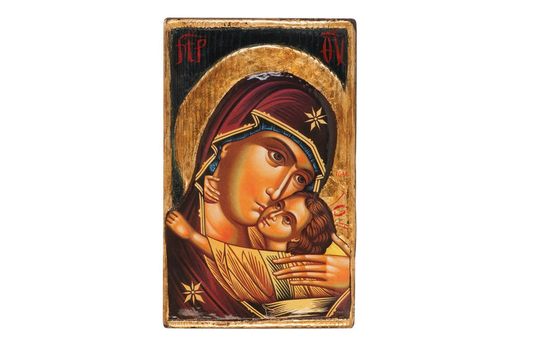 Icoană ortodoxă a Maicii Domnului pe lemn